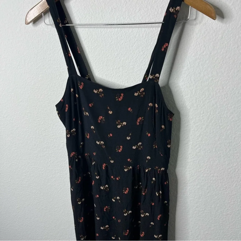 Madewell Black Floral Smocked Jumpsuit Womens Size 0 - Picture 5 of 10